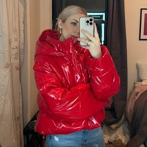 Adidas Ivy Park Red Puffer Coat